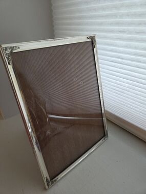 Vintage Silver Plated Bubble Convex Glass Picture Frame, 9x7